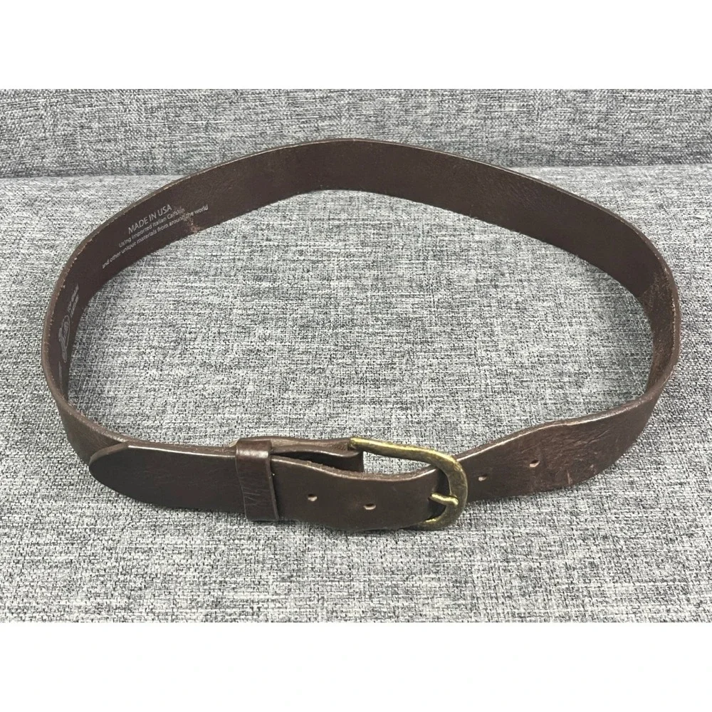 Justin Mens Brown Top Grain Leather Belt 36 232BR Made in USA Italian Calfskin